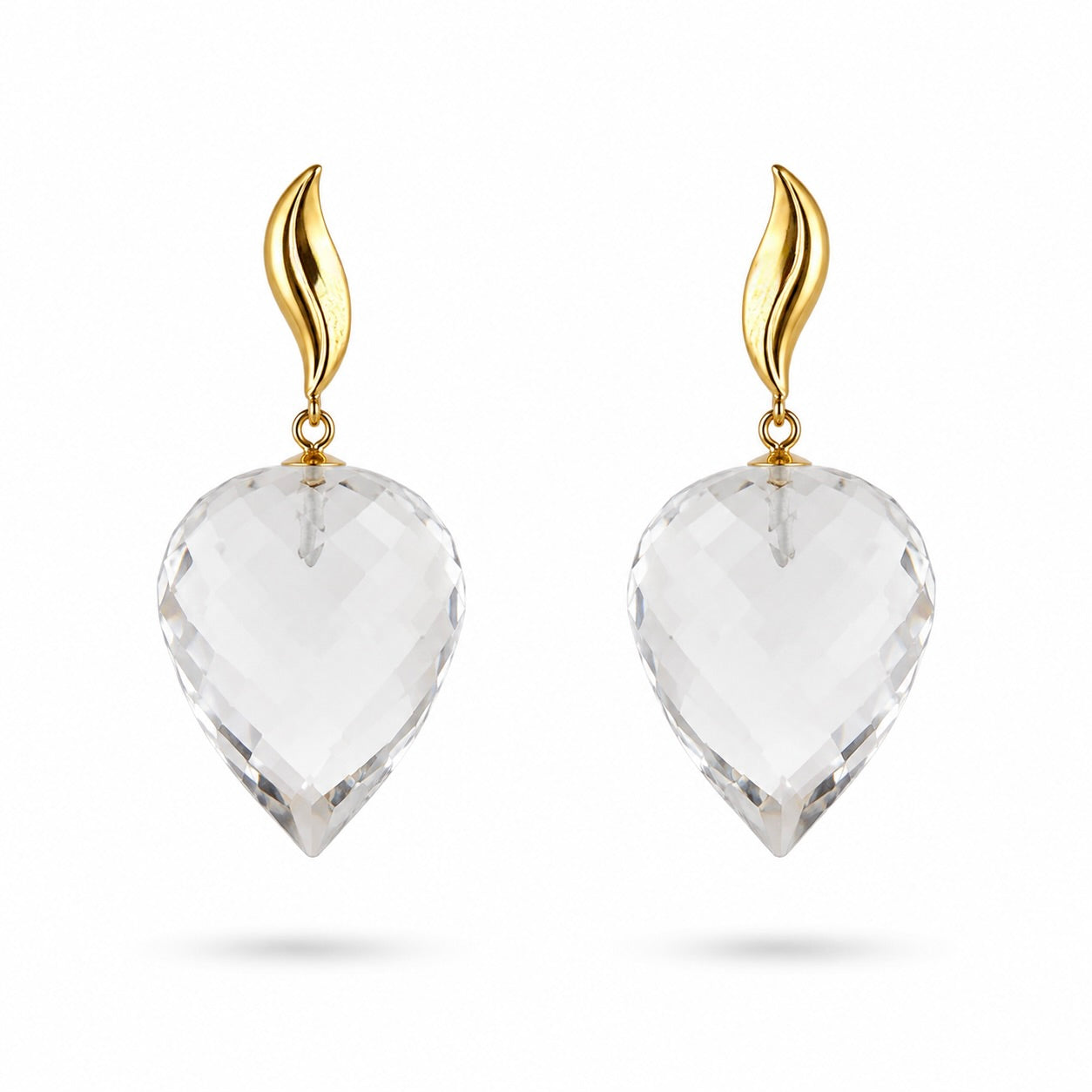Faceted Quartz Drop Earrings