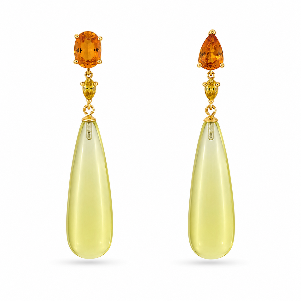 Lemon Orange Saffron Drop Earrings