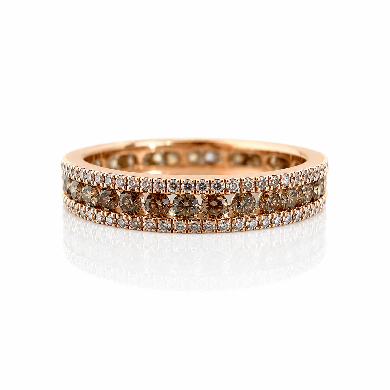Brown & White Diamond Eternity Band