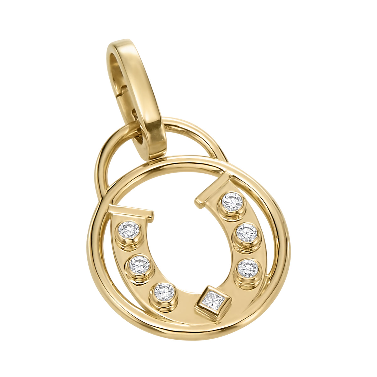 Diamond Horseshoe Charm