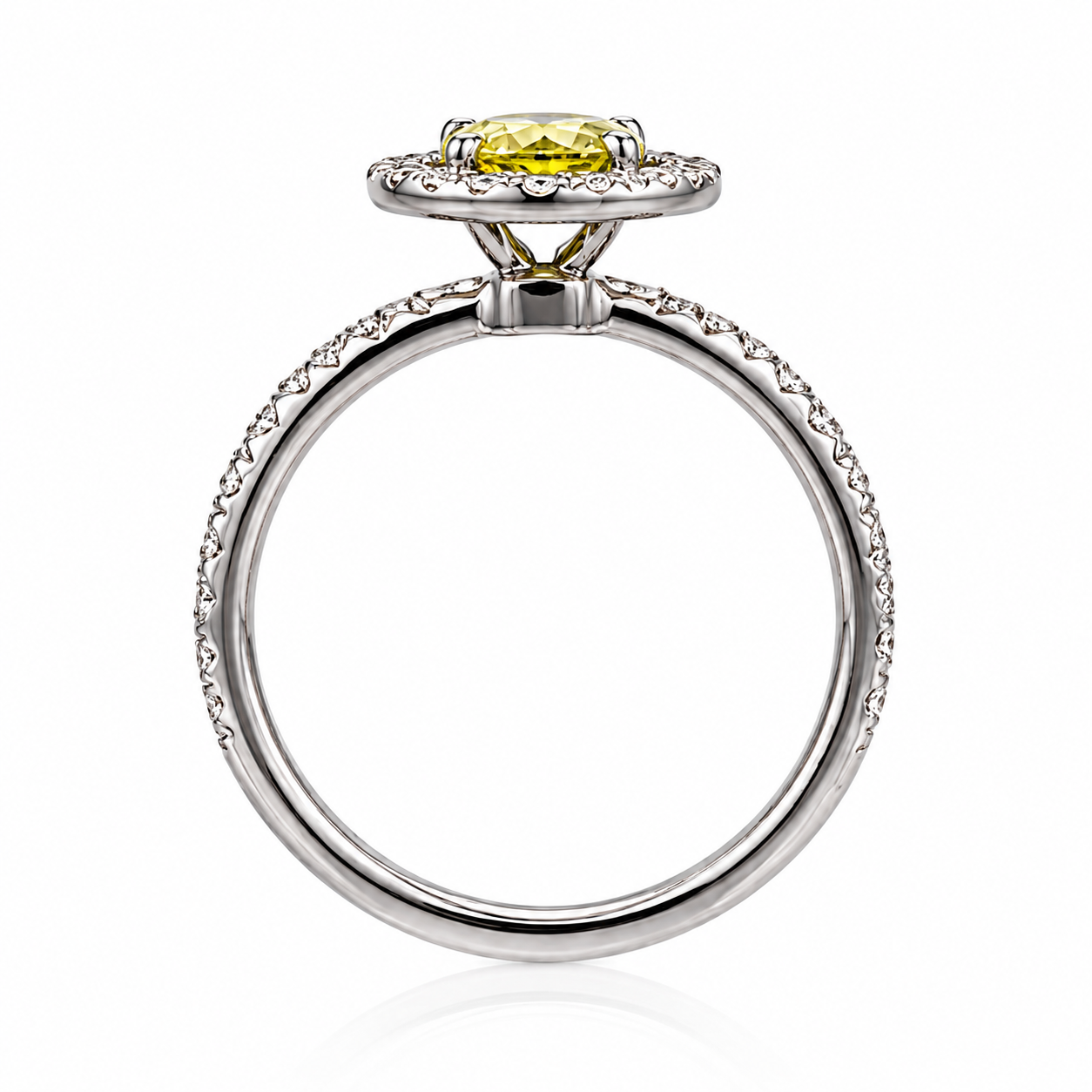 Fancy Intense Yellow Diamond Halo Ring