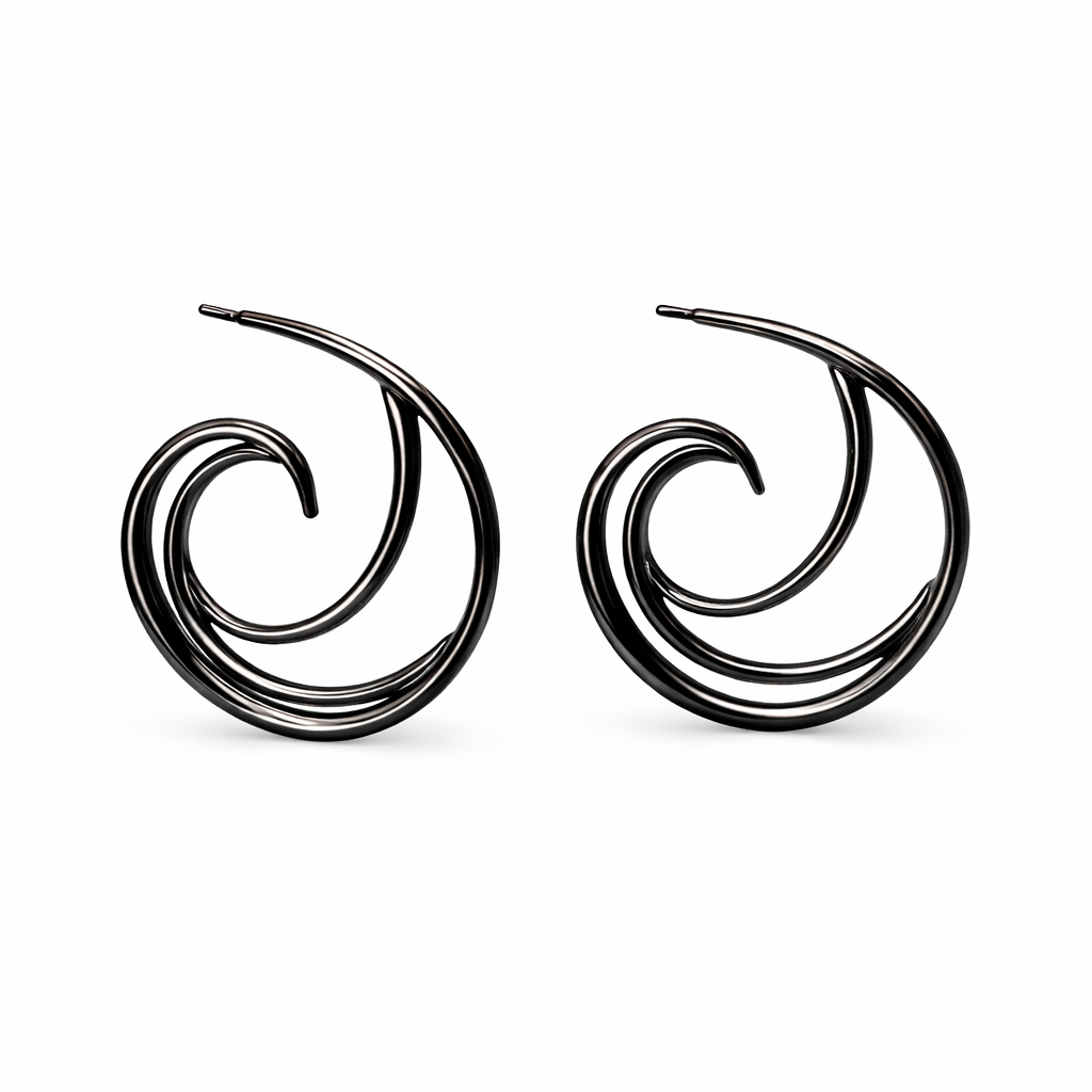 Silver Swirl Hoops