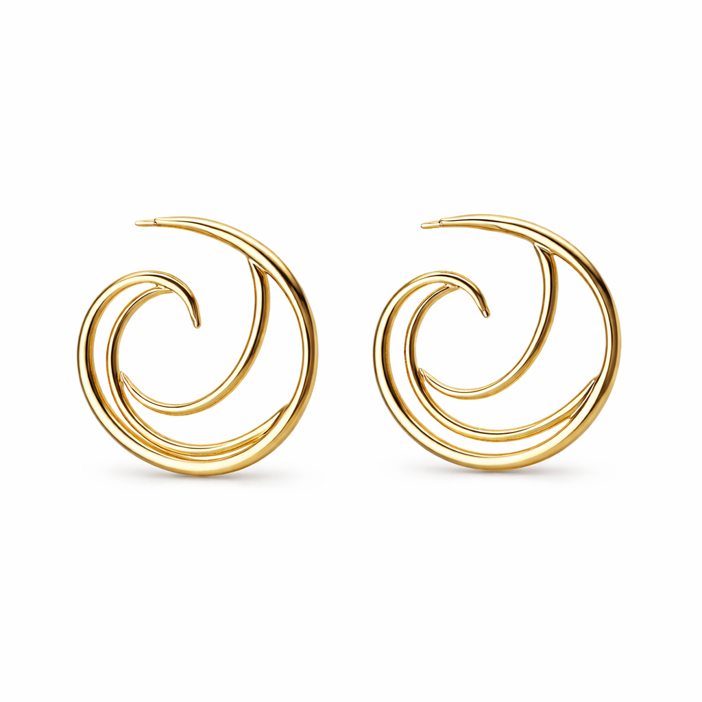 Silver Swirl Hoops