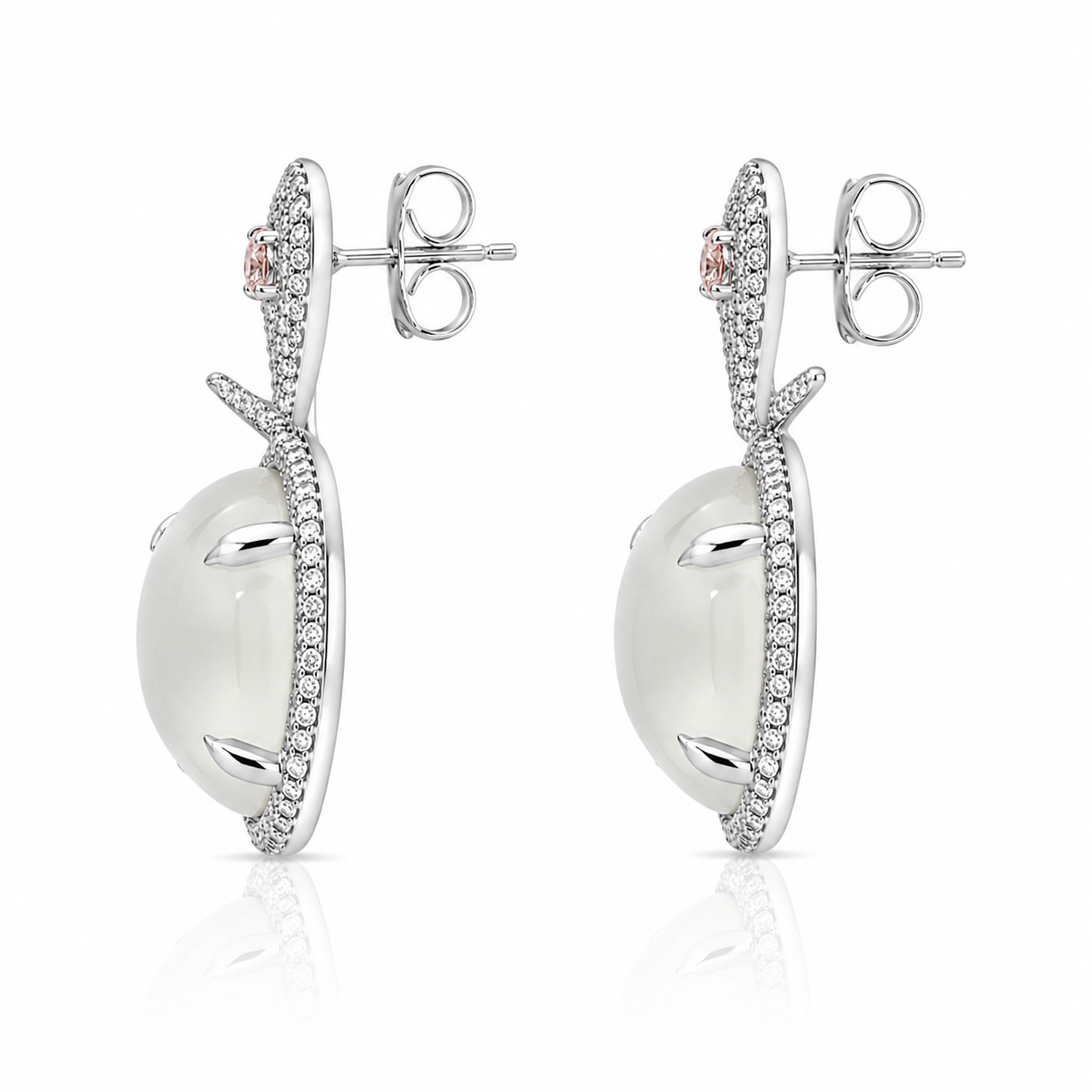 Pink Moon Snake Earrings
