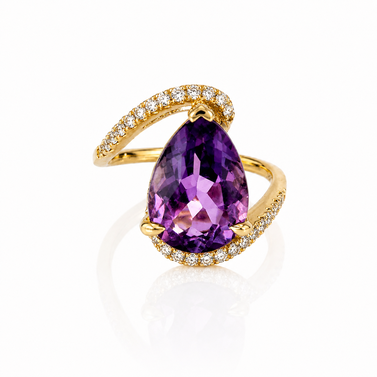 Amethyst Bypass Ring