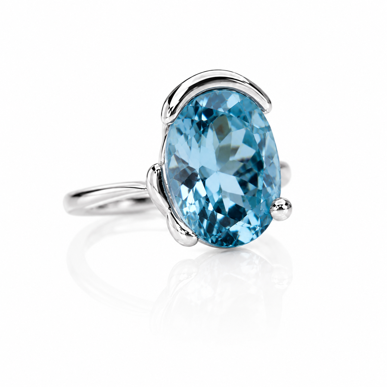 Blue Topaz Solitaire Ring
