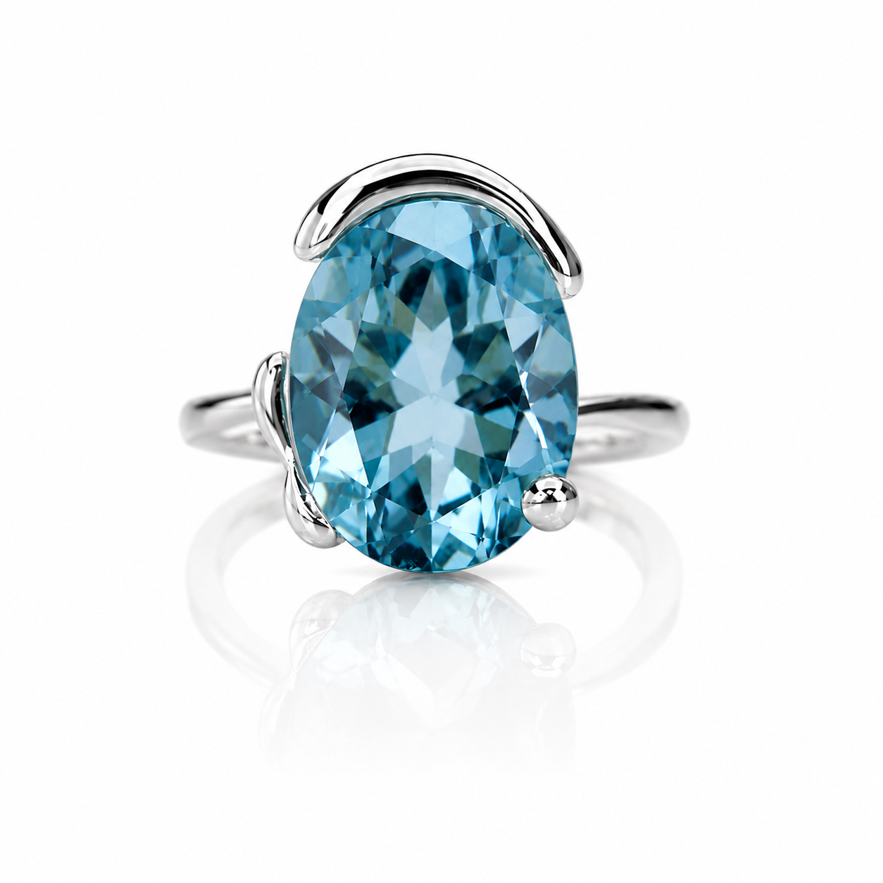 Blue Topaz Solitaire Ring