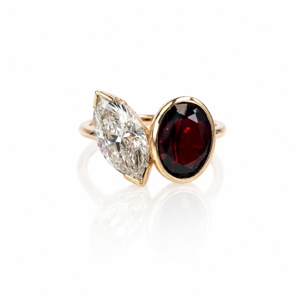 Diamond & Rhodolite Garnet Ring