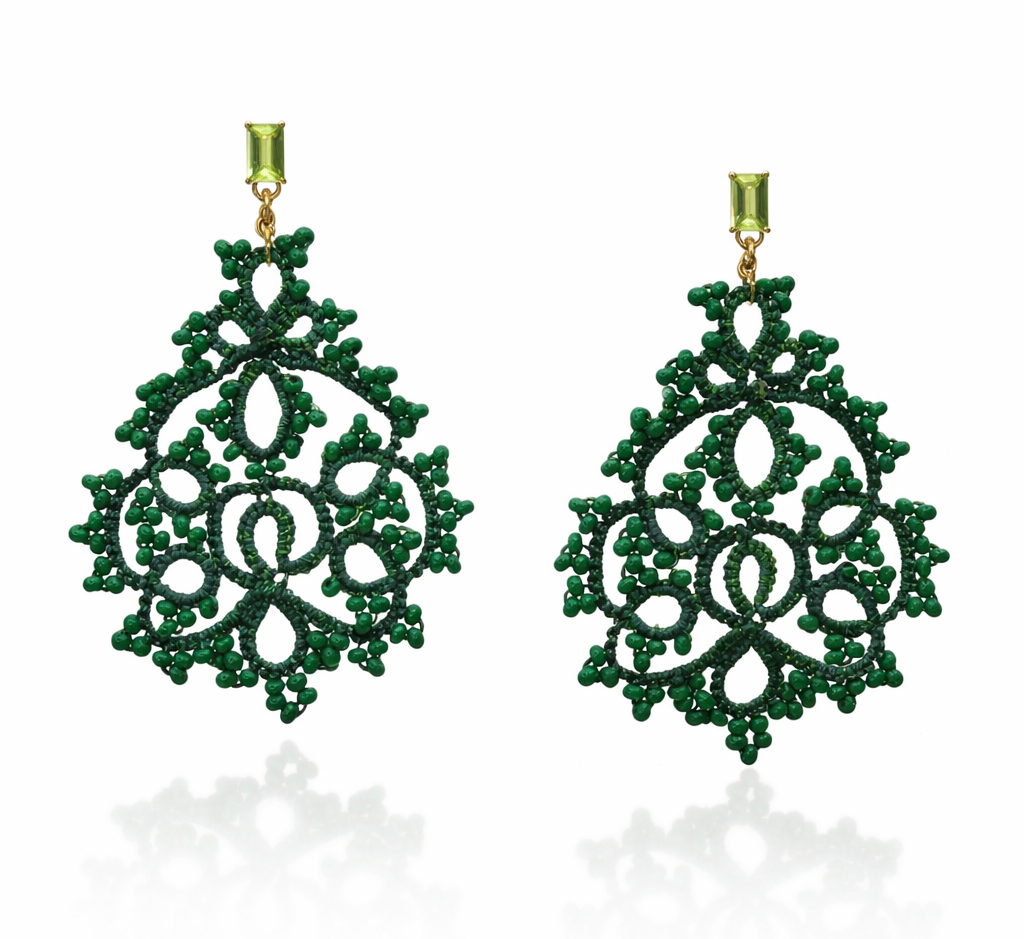 Peridot Crochet Earrings