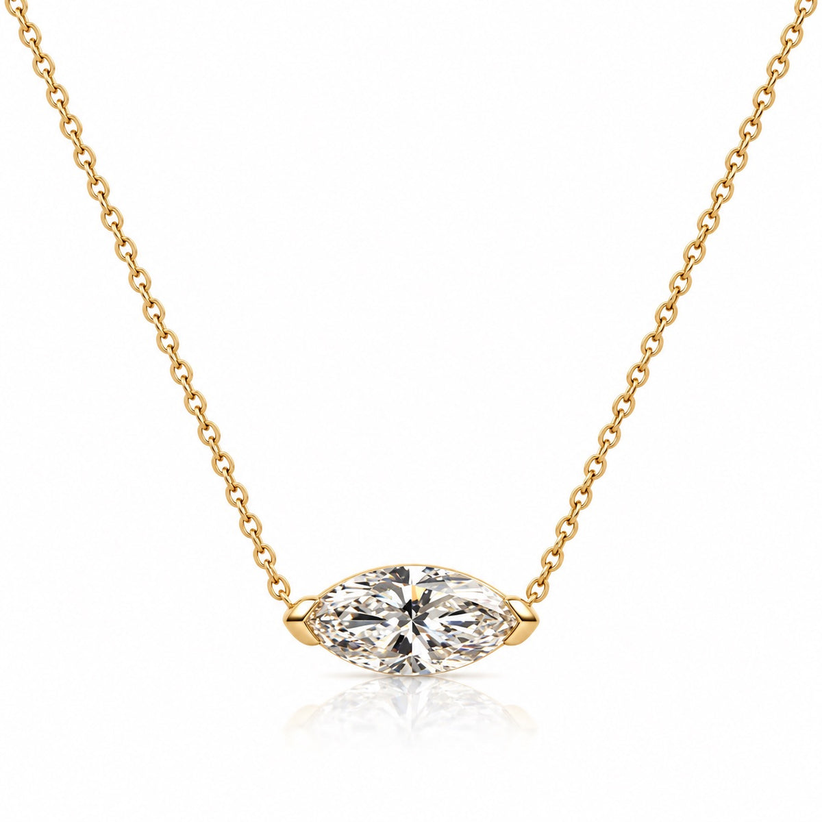 Marquis East West Lab Necklace