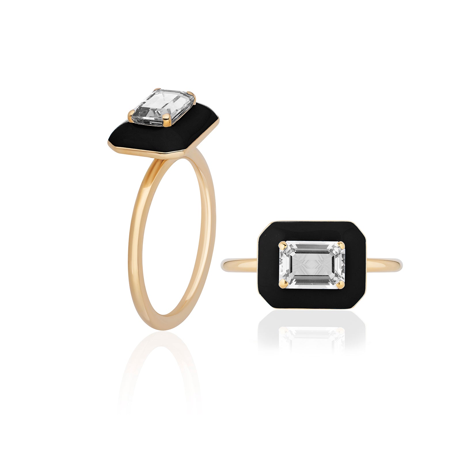 Black enamel Queen ring