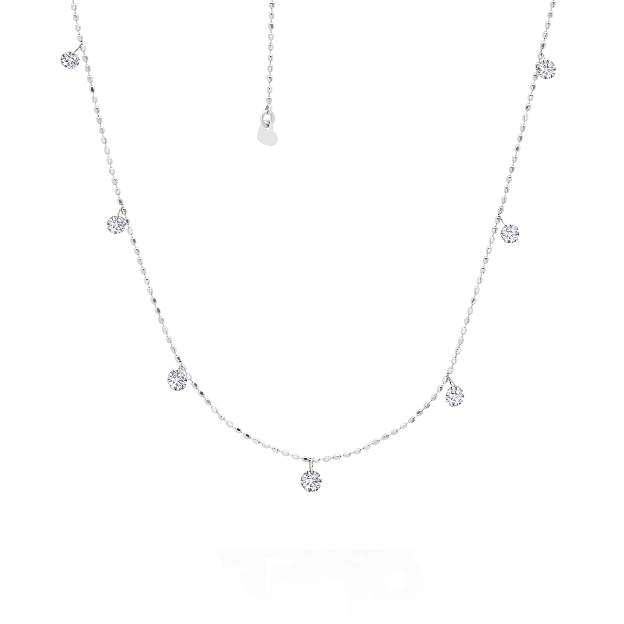 Tiny Floating Diamond Necklace