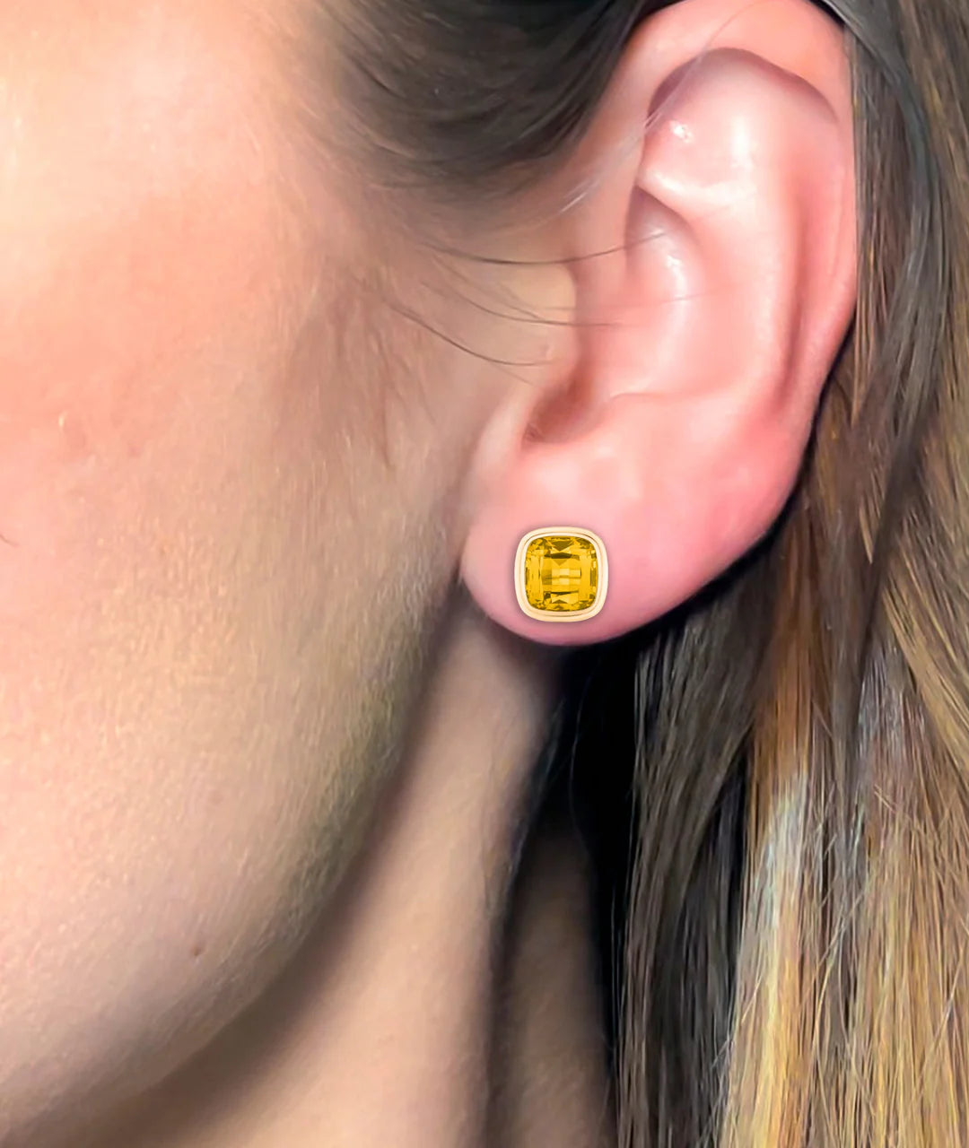 Citrine Bezel Studs