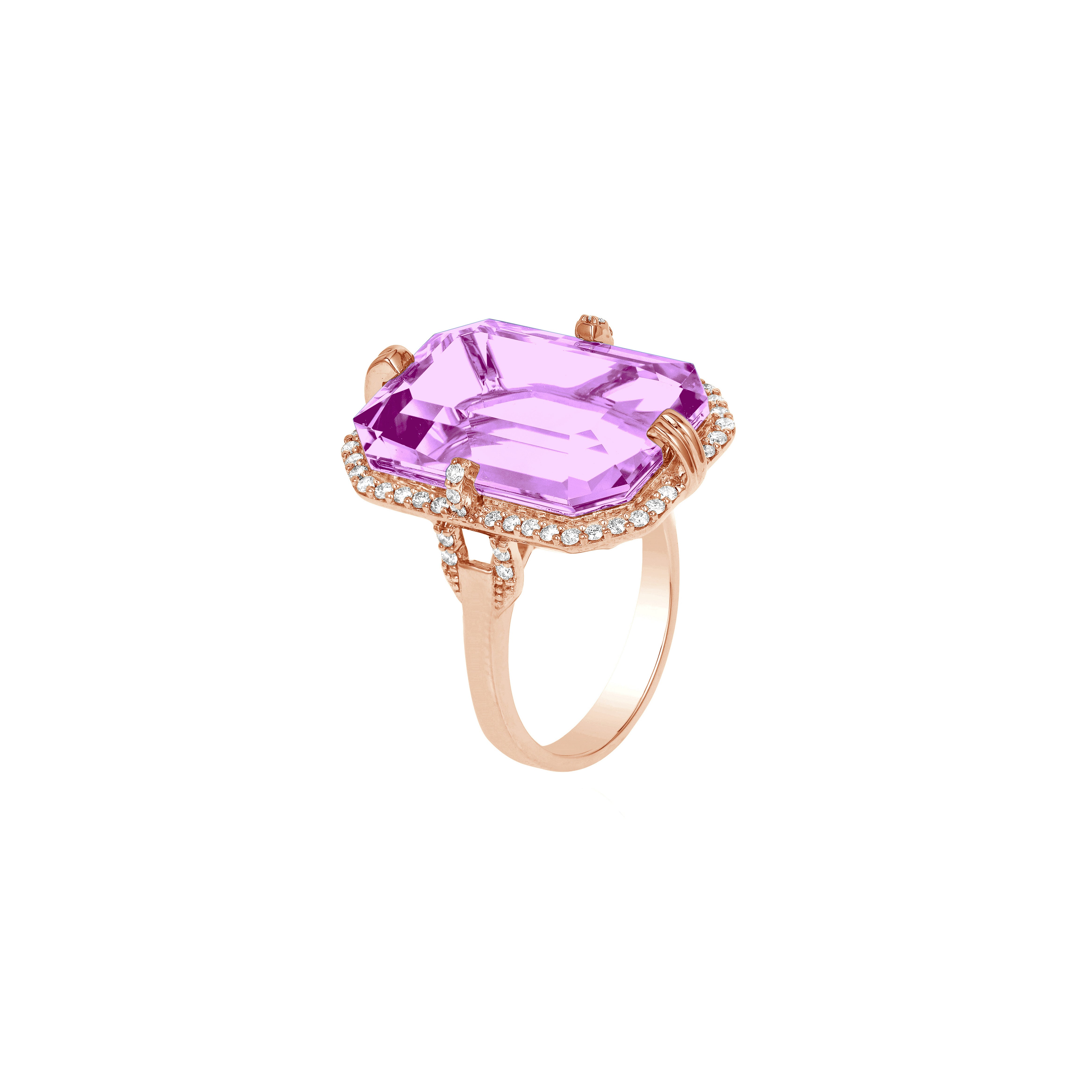 Amethyst Emerald Cut Ring