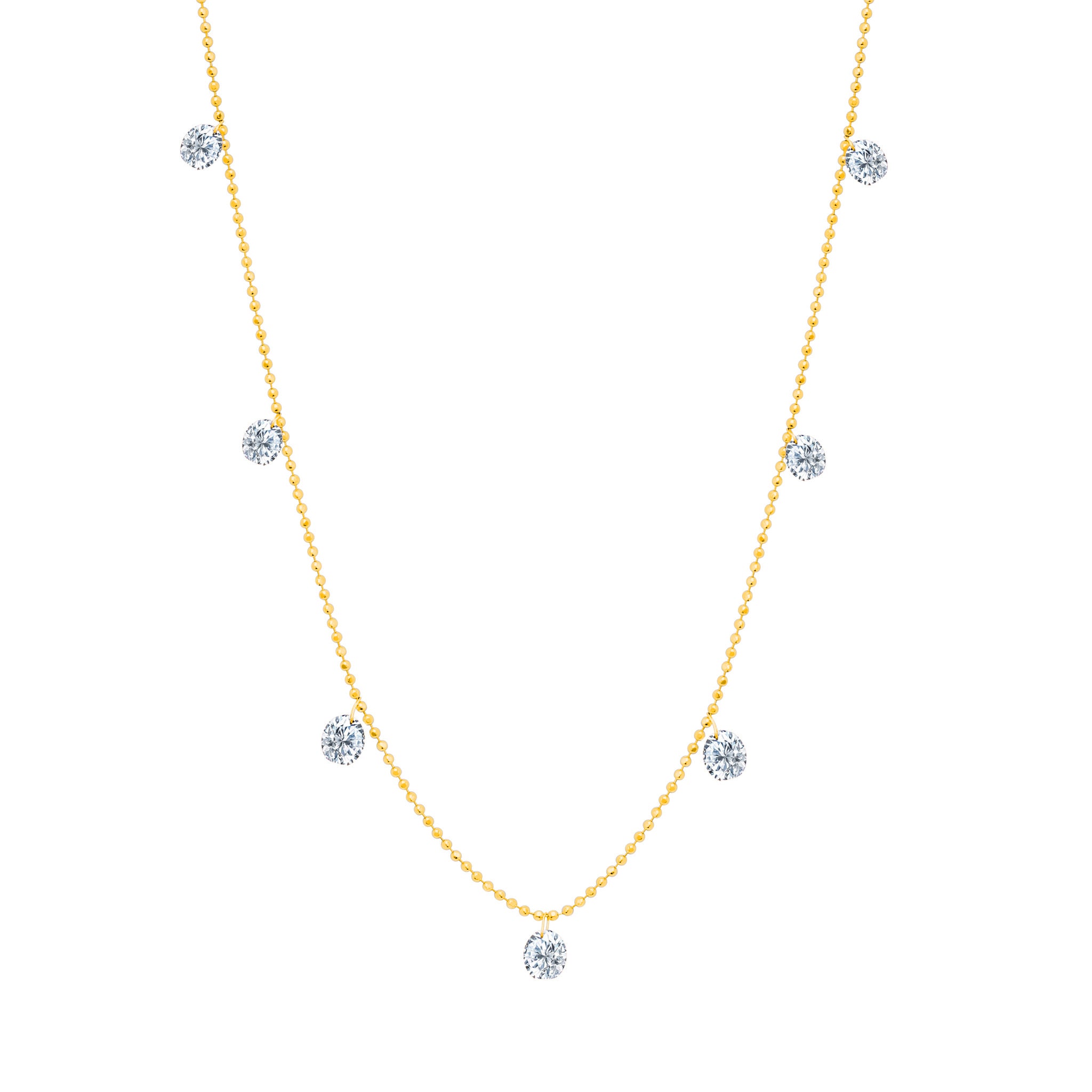 Small Floating Diamond Necklace