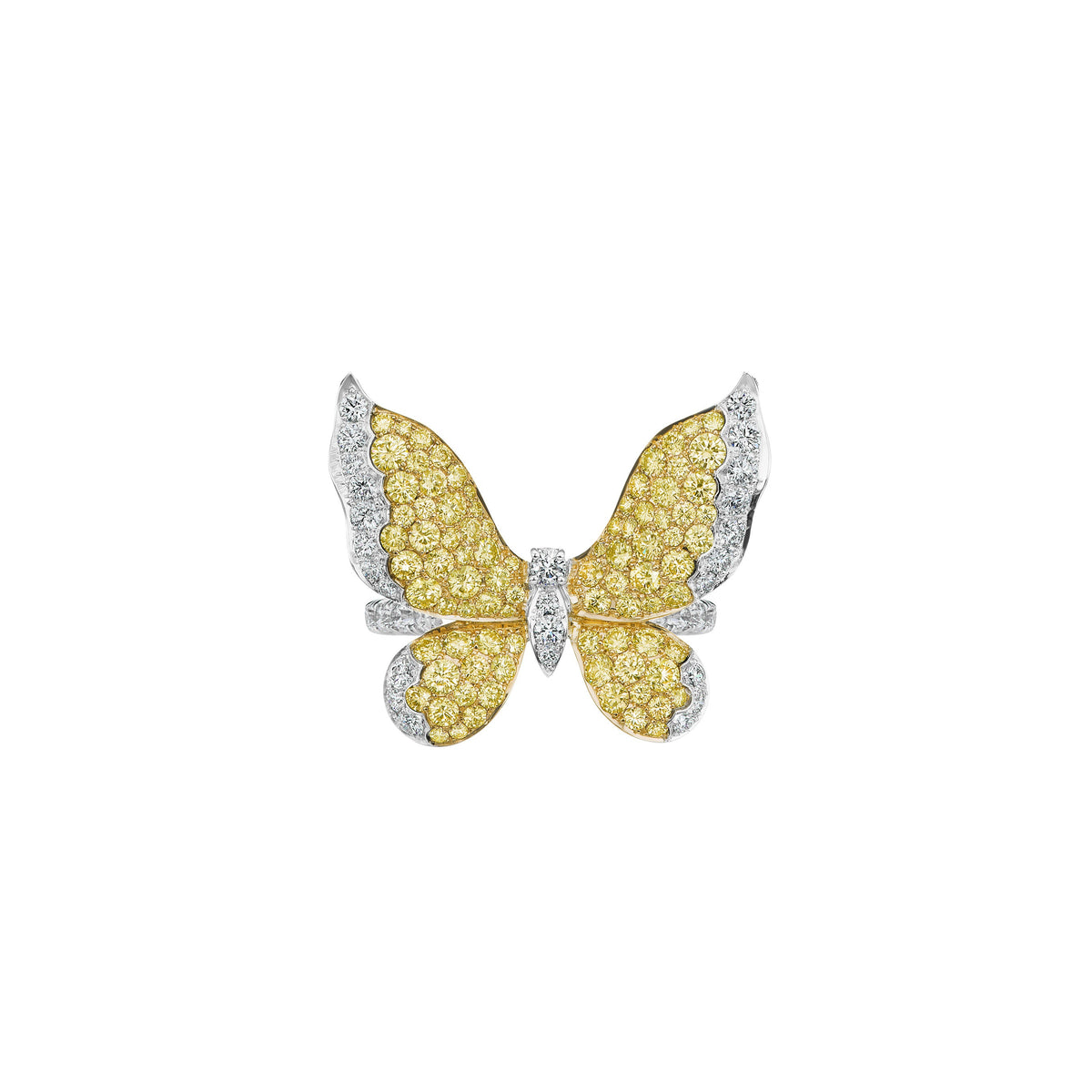 Intense Yellow Diamonds Butterfly Ring