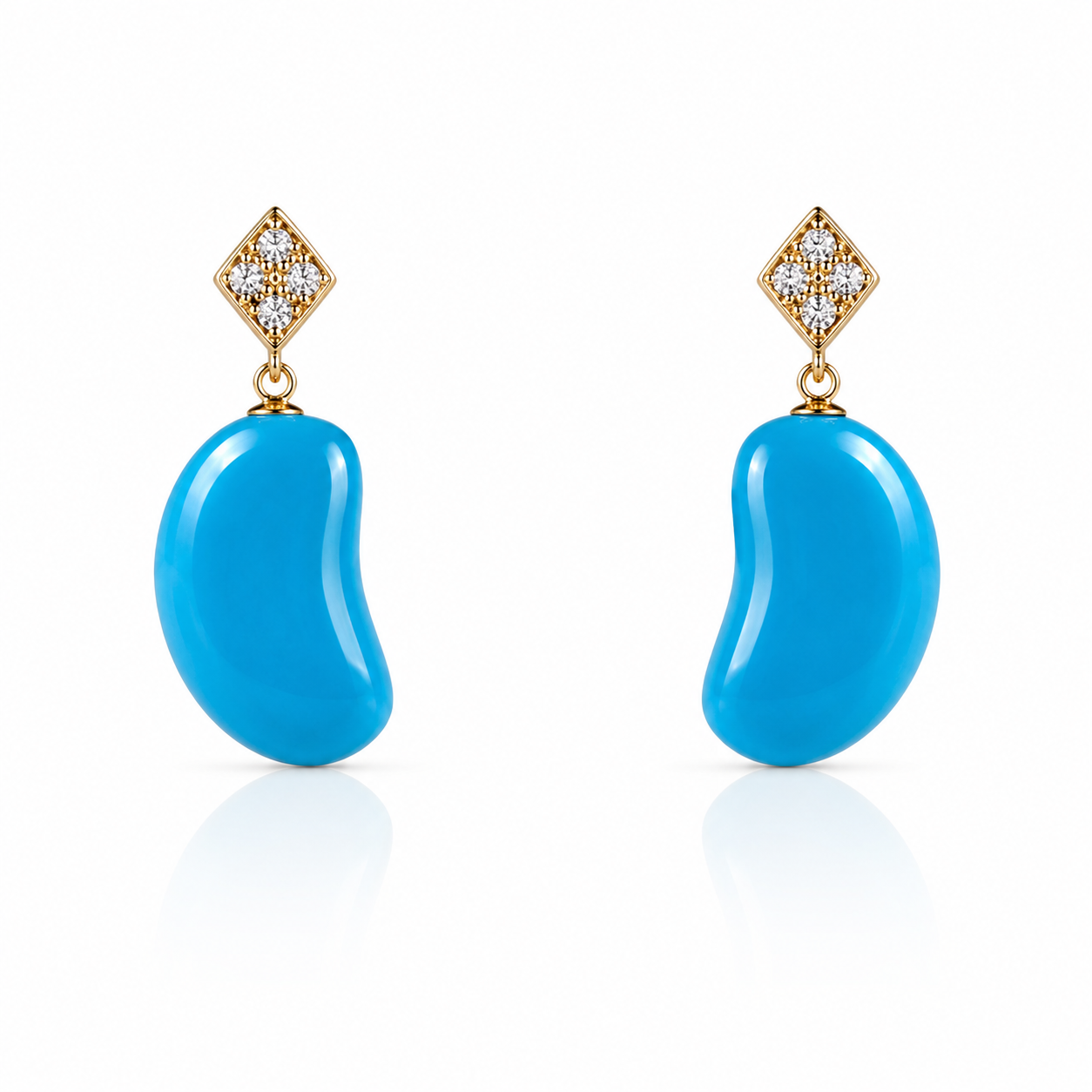 Turquoise Bean Drop Earrings