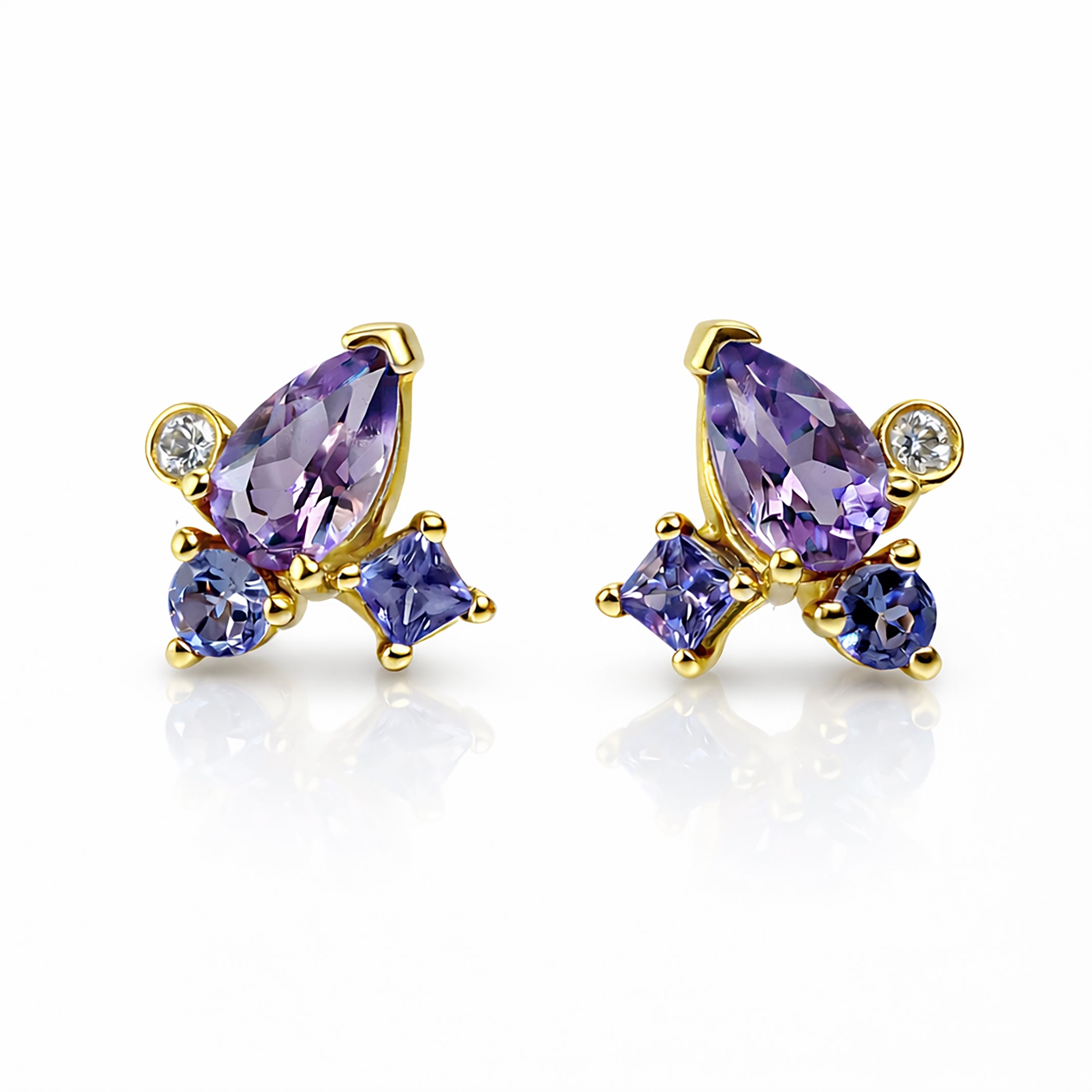 Amethyst Bouquet Studs