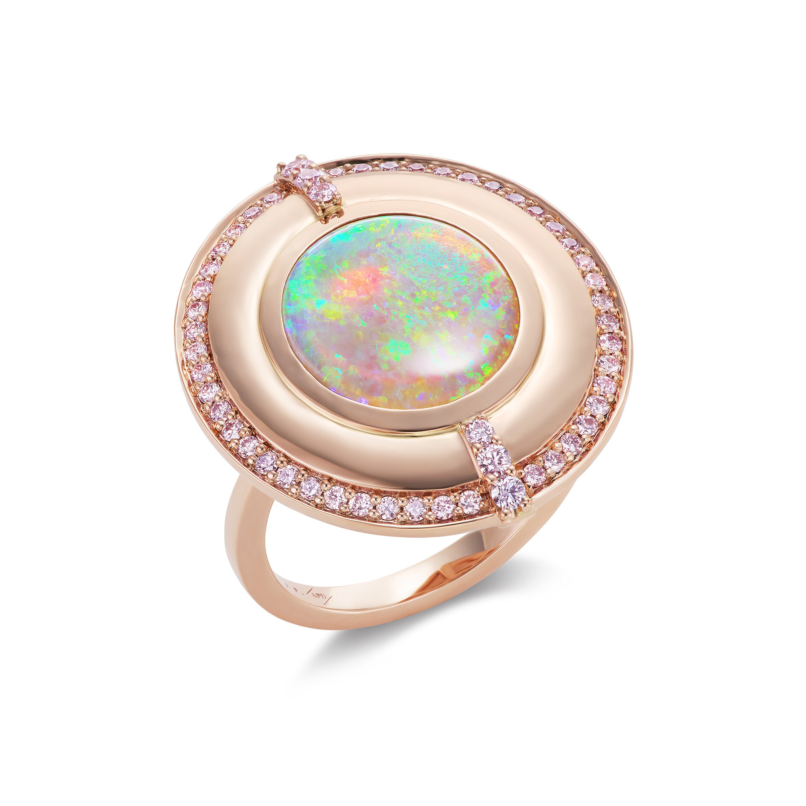 White Australian Opal Ring