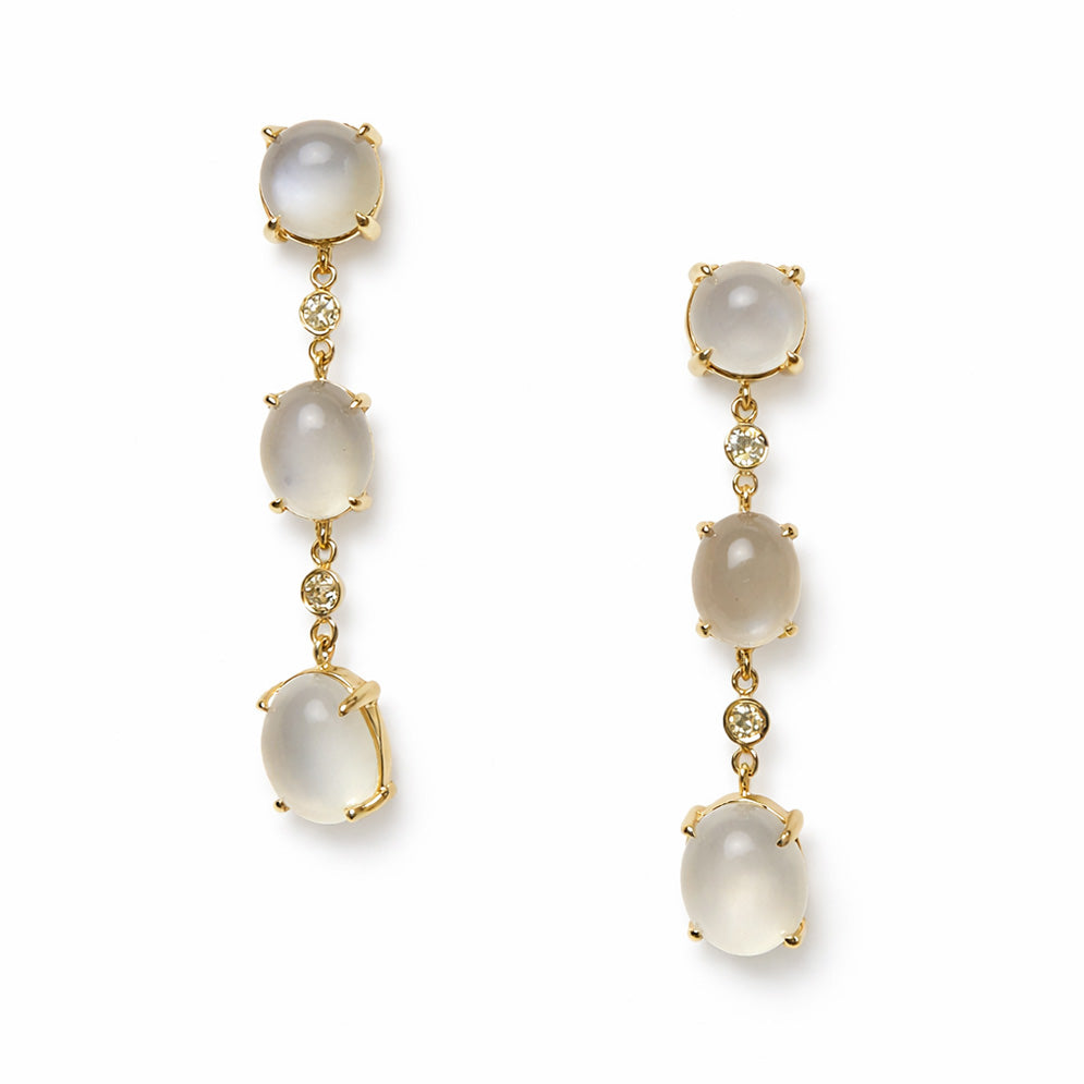 Moonstone diamond earrings