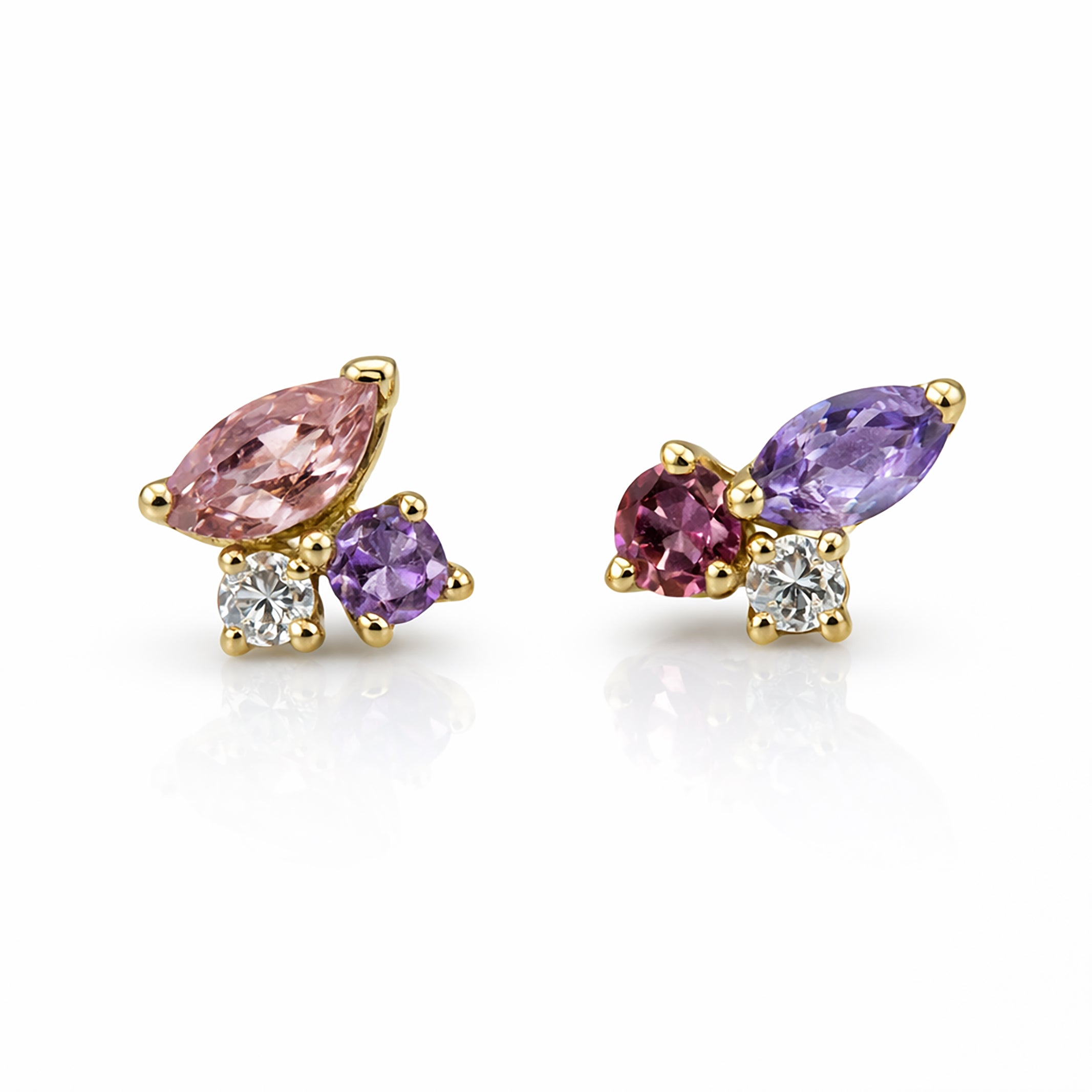 Tourmaline Amethyst Studs