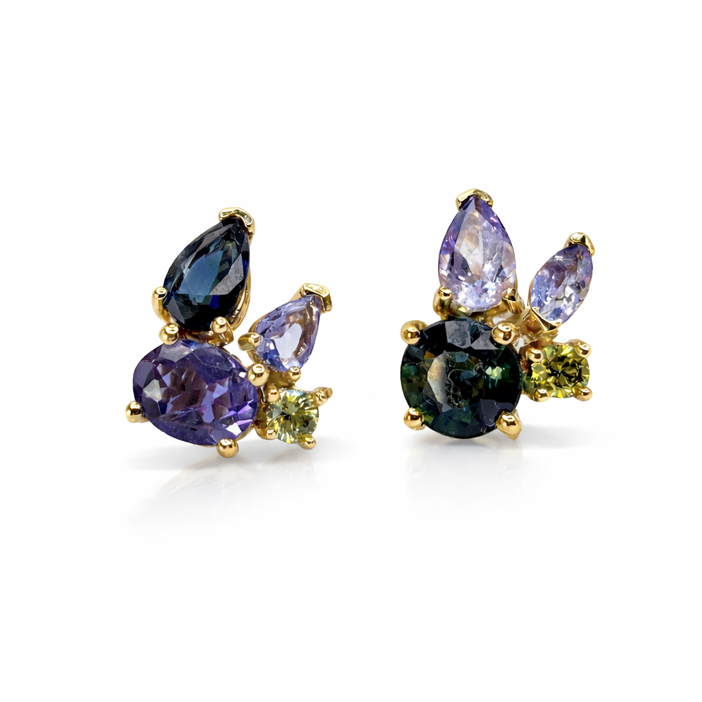 Bouquet Gemstone Stud Earrings