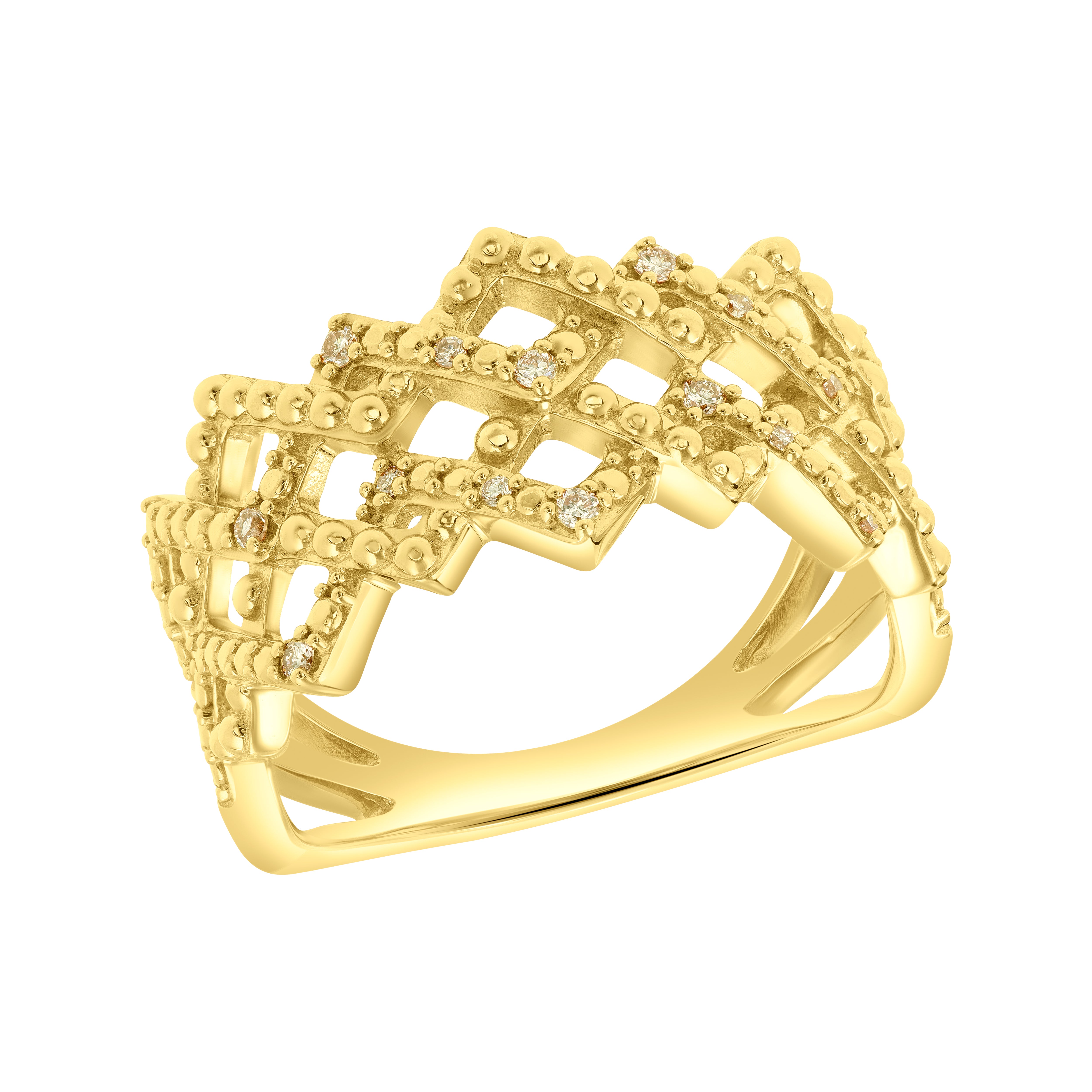 Woven Yellow Diamond Band
