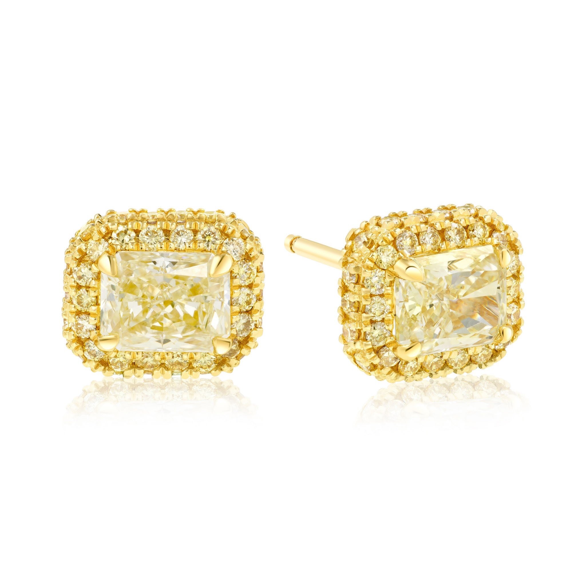 Yellow Radiant Halo Studs