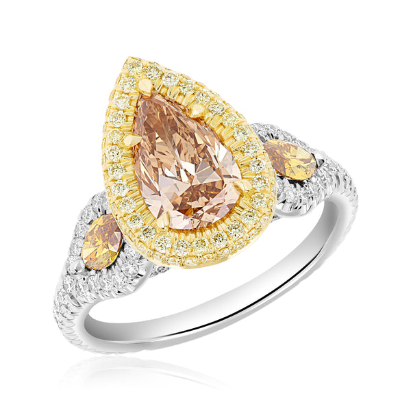 Honey Saffron Diamond Ring