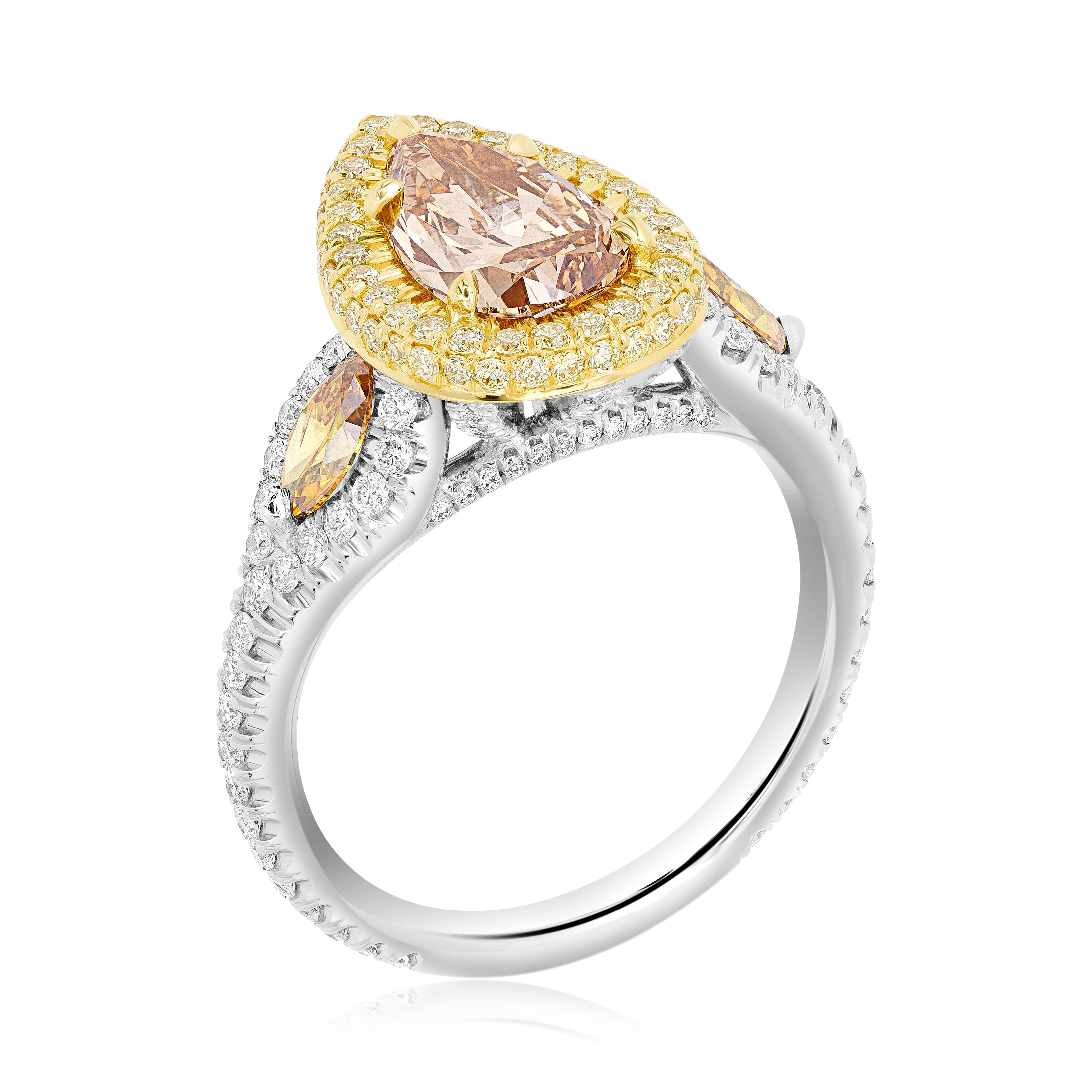 Honey Saffron Diamond Ring