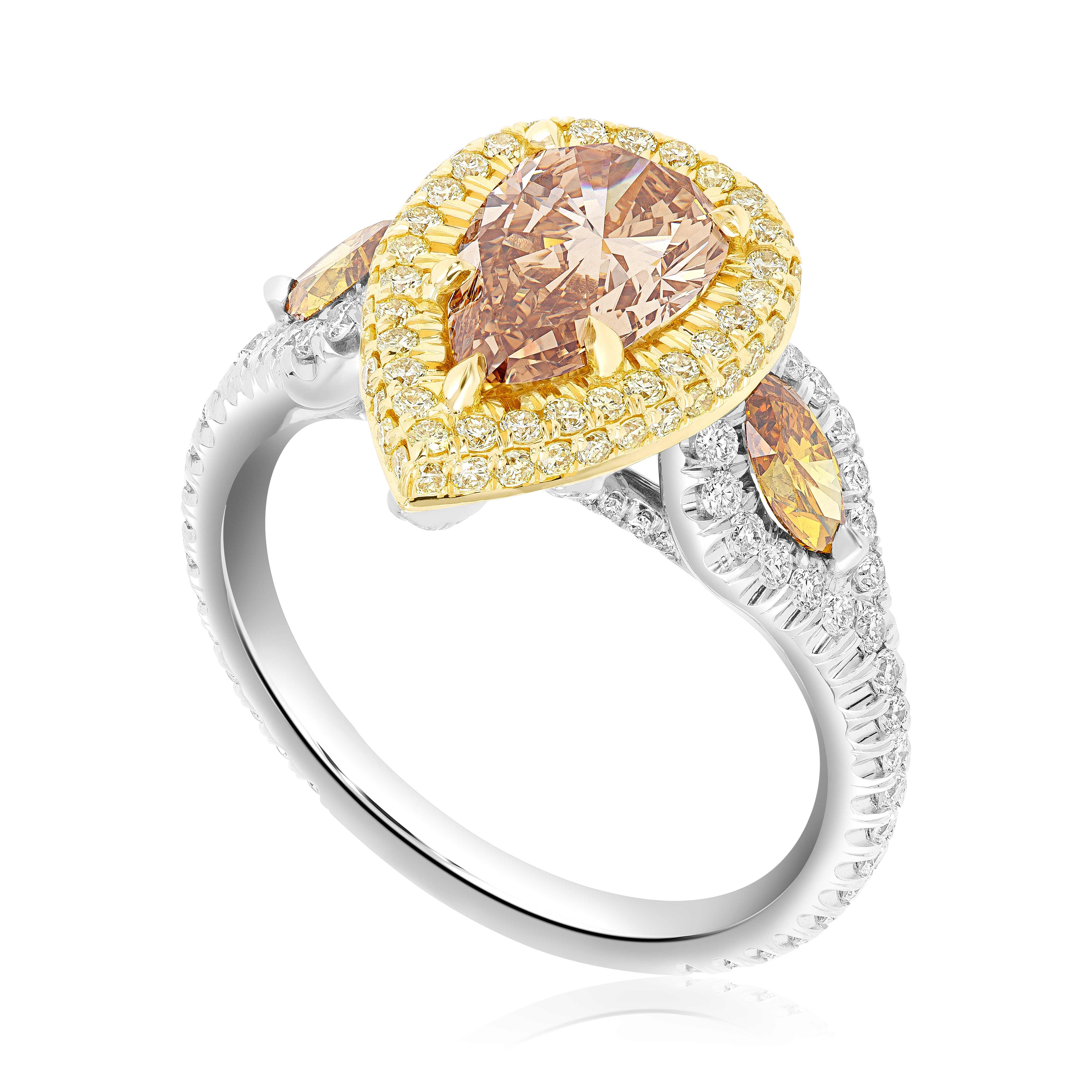 Honey Saffron Diamond Ring