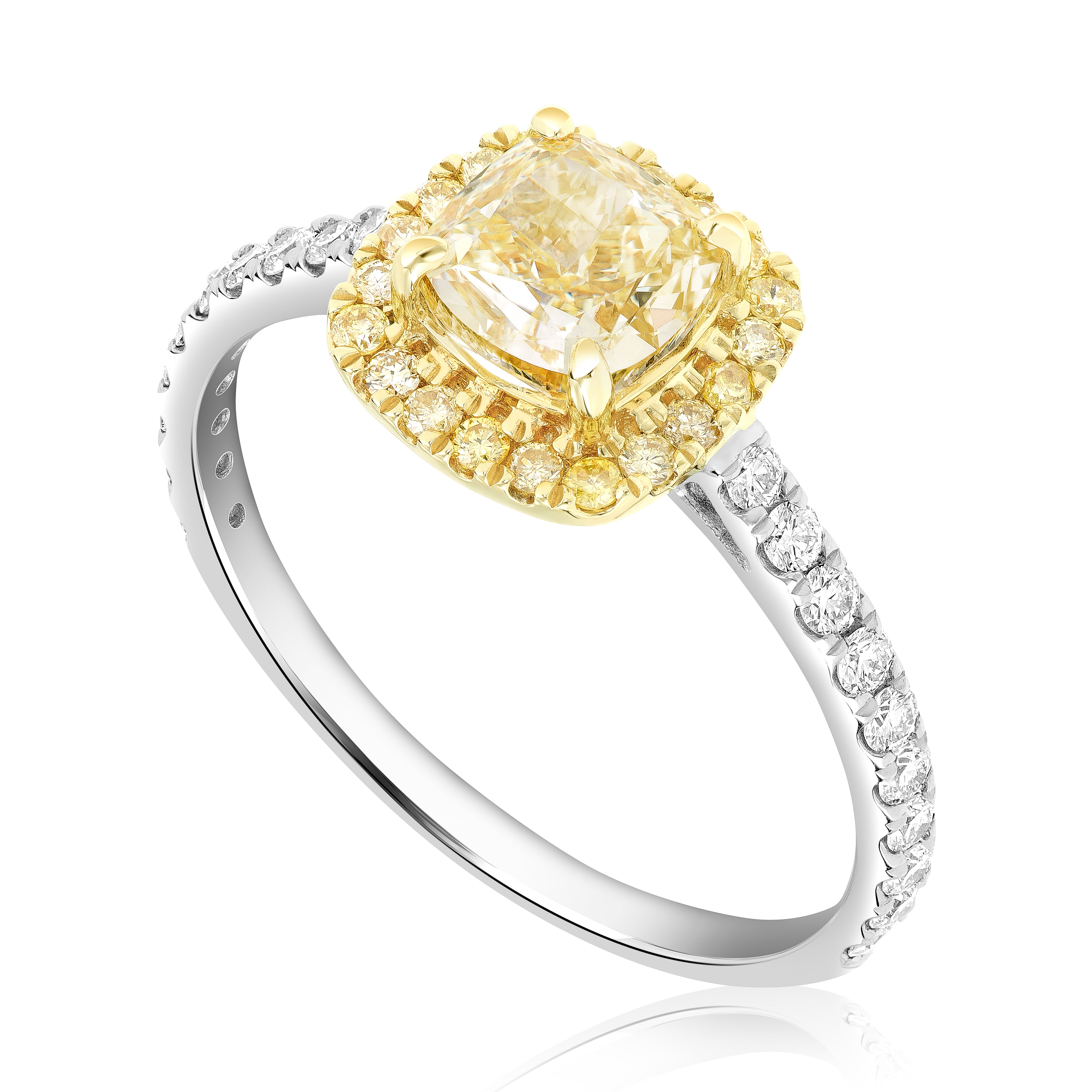 Fancy Yellow Halo Engagement Ring