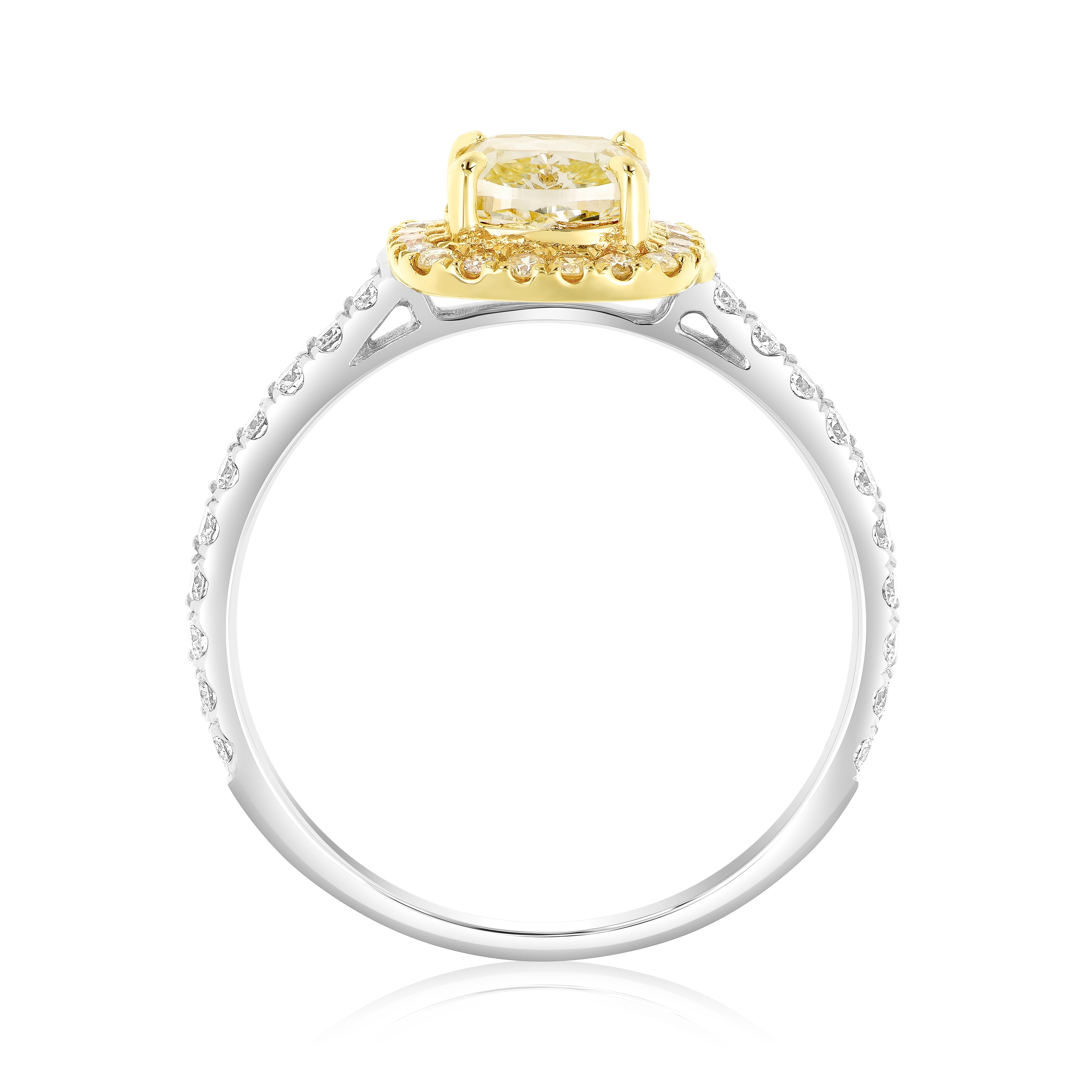 Fancy Yellow Halo Engagement Ring