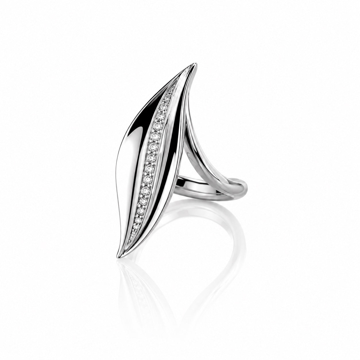Long Willow Leaf Ring