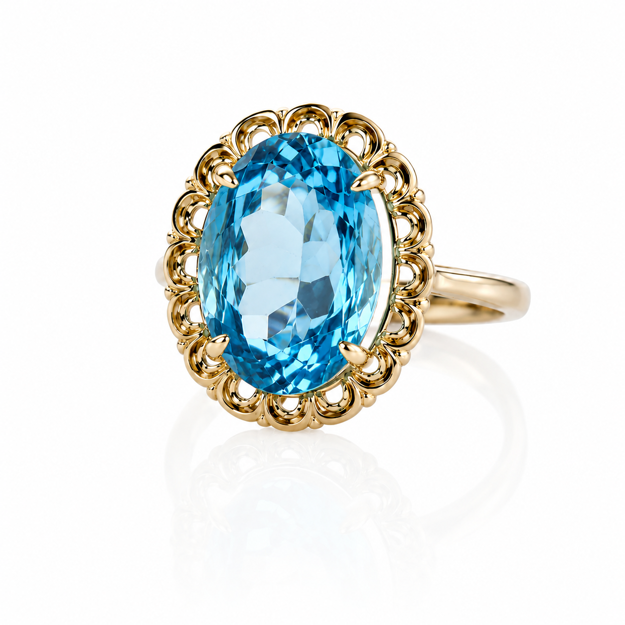 Blue Topaz Azure Lace Ring