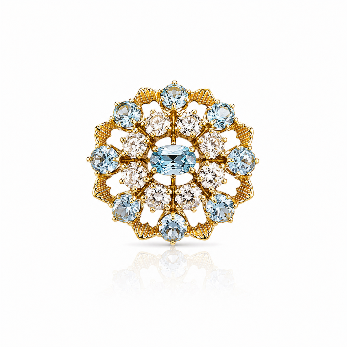 Blue Topaz Bouquet Ring
