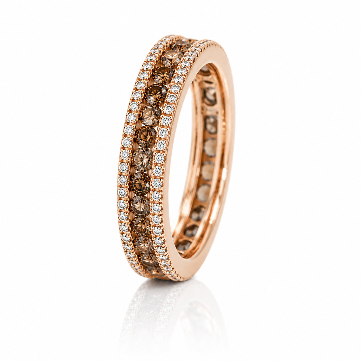 Brown & White Diamond Eternity Band