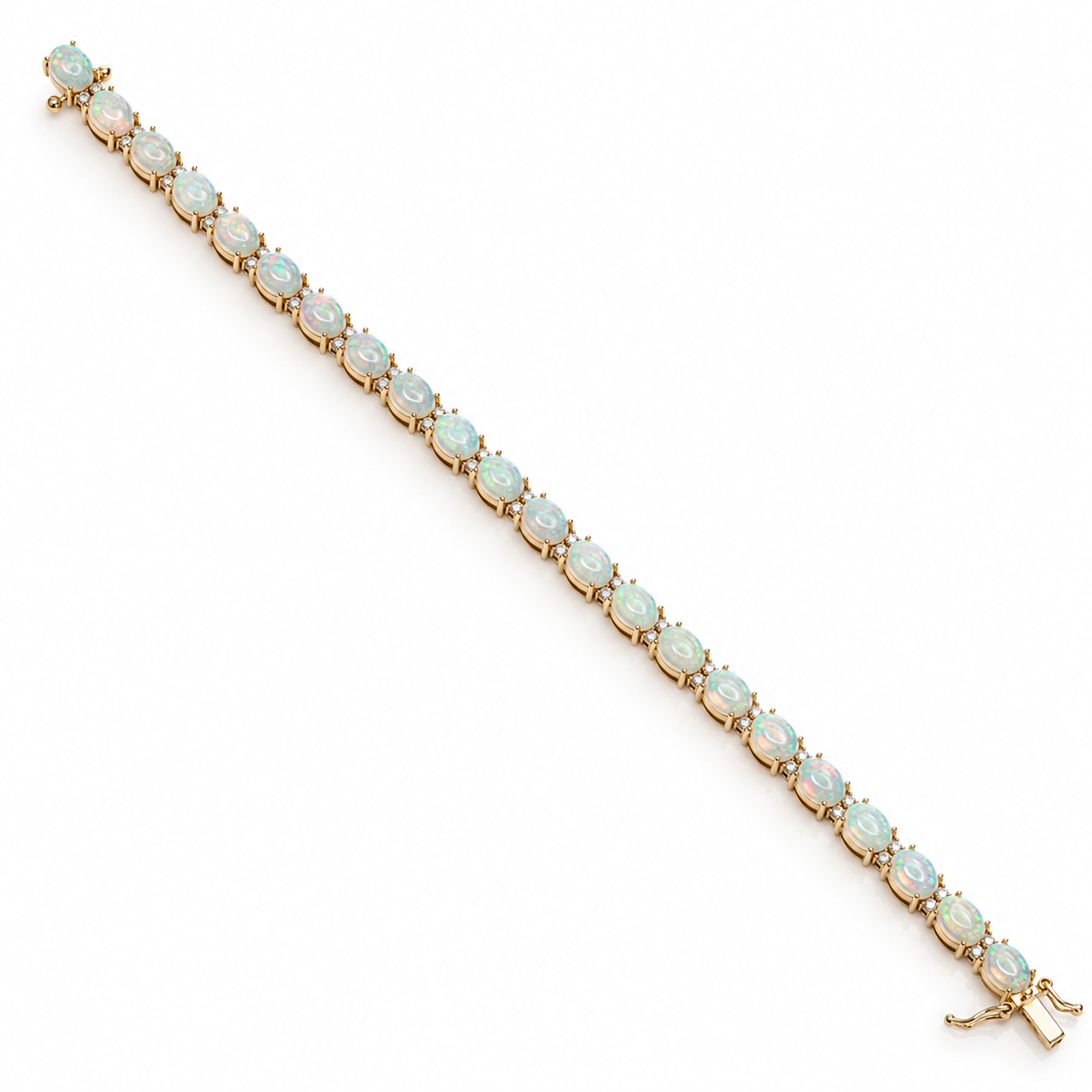 Opal & Diamond Tennis Bracelet