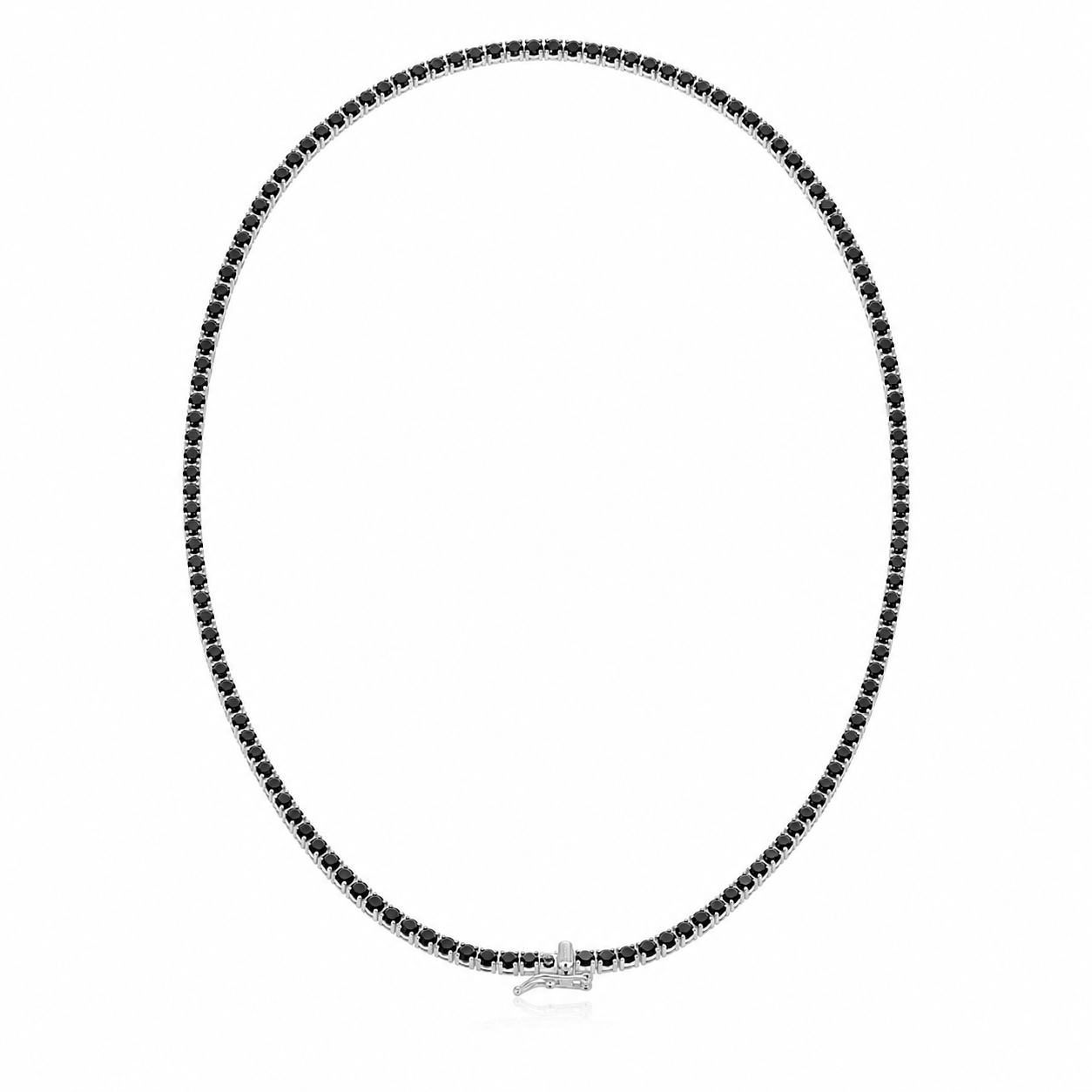 Black Diamond Tennis Necklace