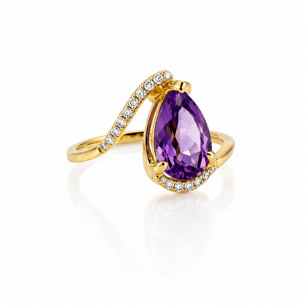 Amethyst Bypass Ring