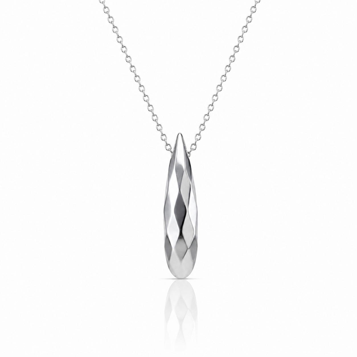 Faceted Silver Pendant