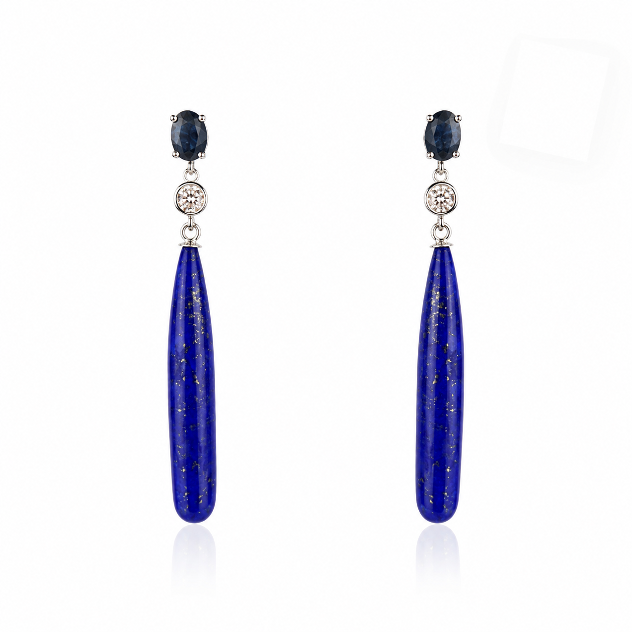 Lapis Sapphire Drop Earrings
