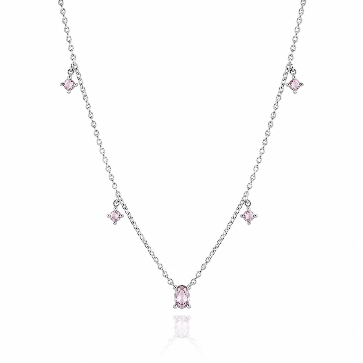 Purple diamond Charm Necklace