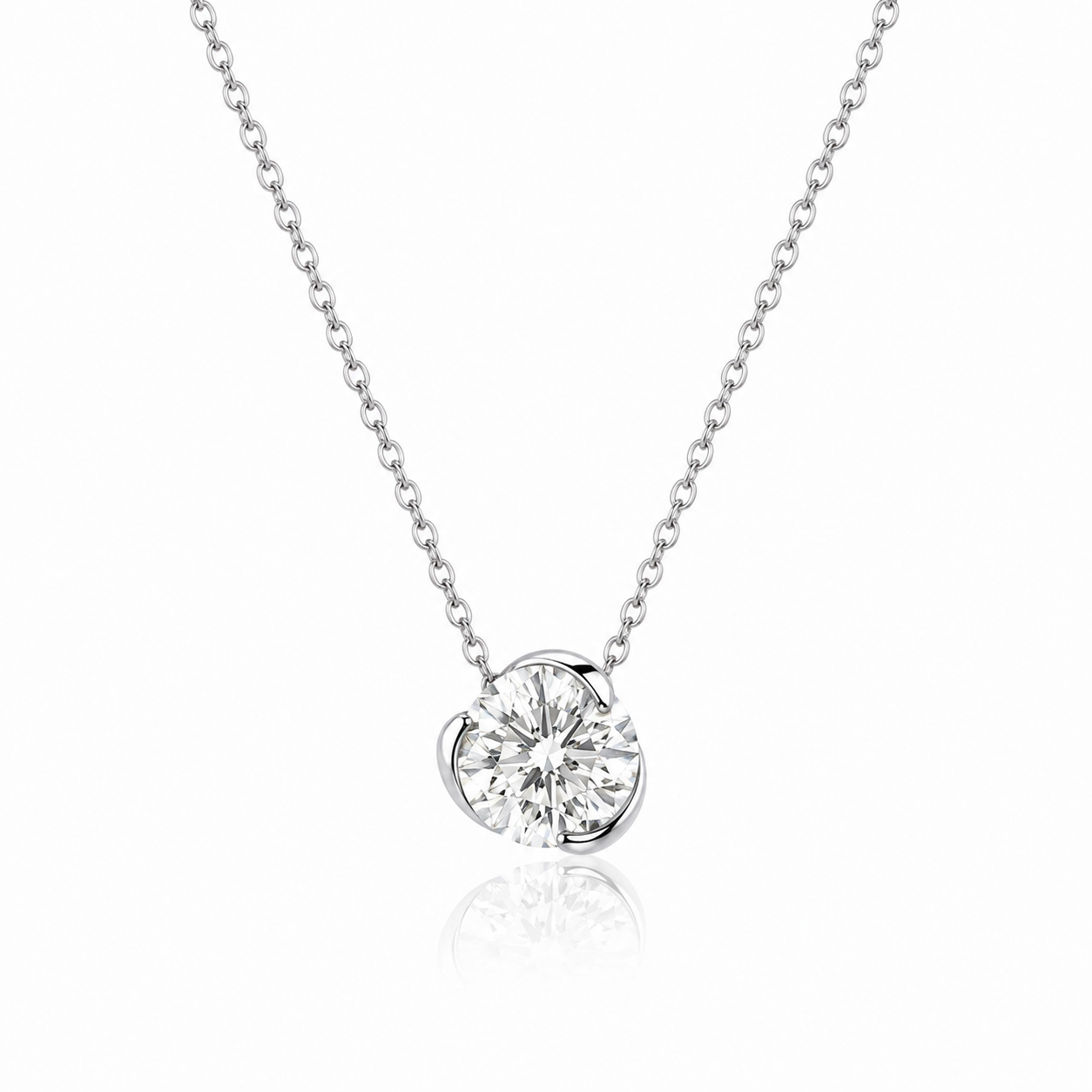 1ct Leaf Diamond Necklace