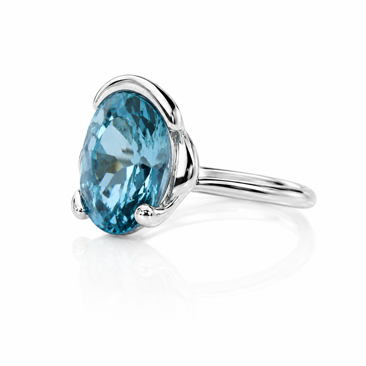 Blue Topaz Solitaire Ring