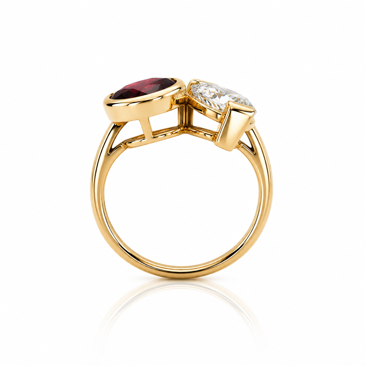 Diamond & Rhodolite Garnet Ring