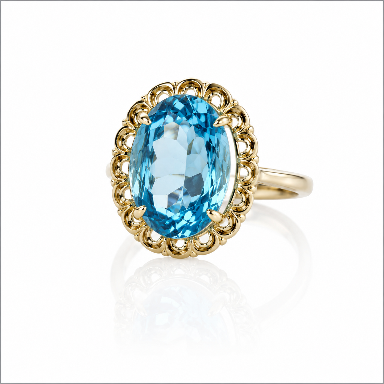 Blue Topaz Azure Lace Ring