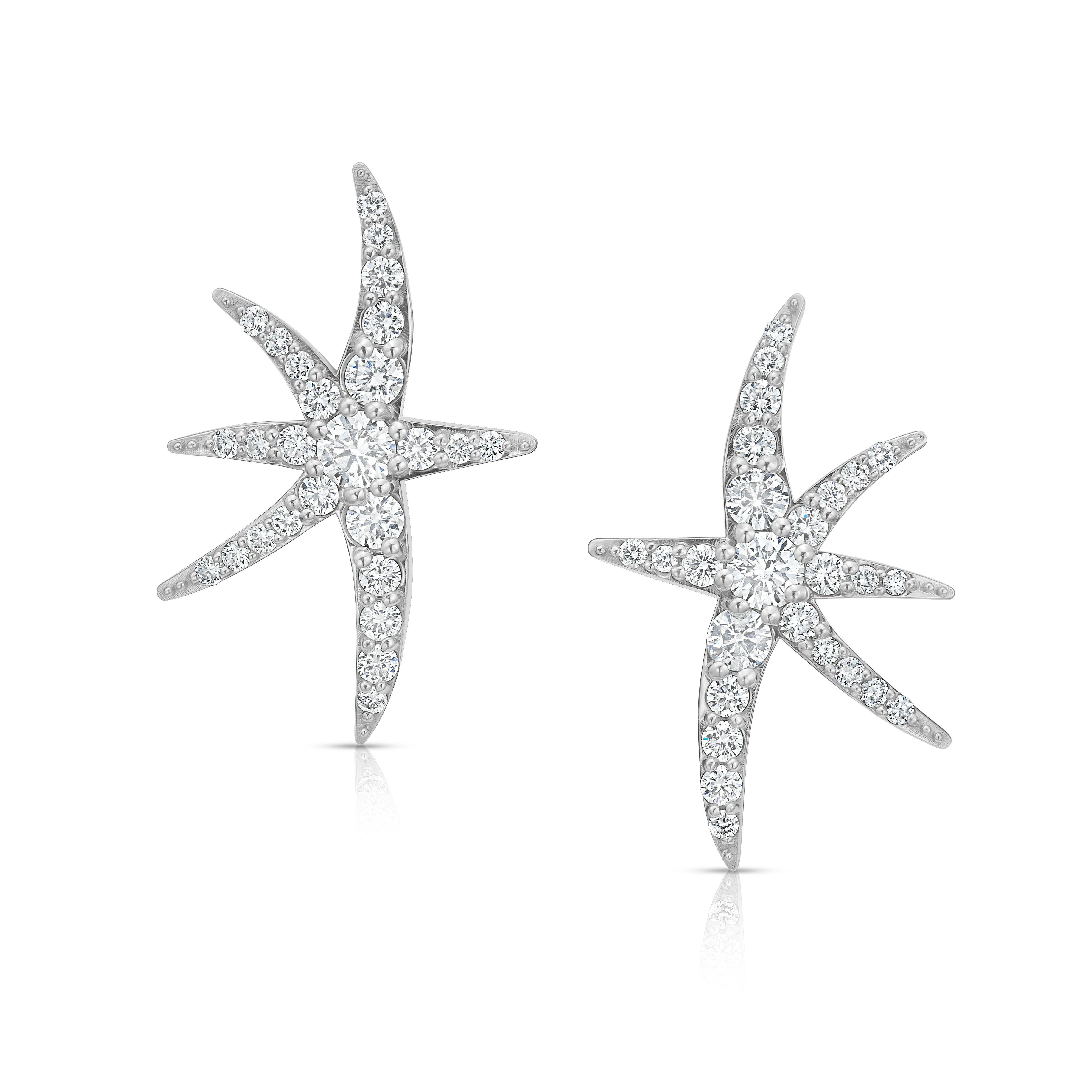 Starburst Diamond Stud Earrings
