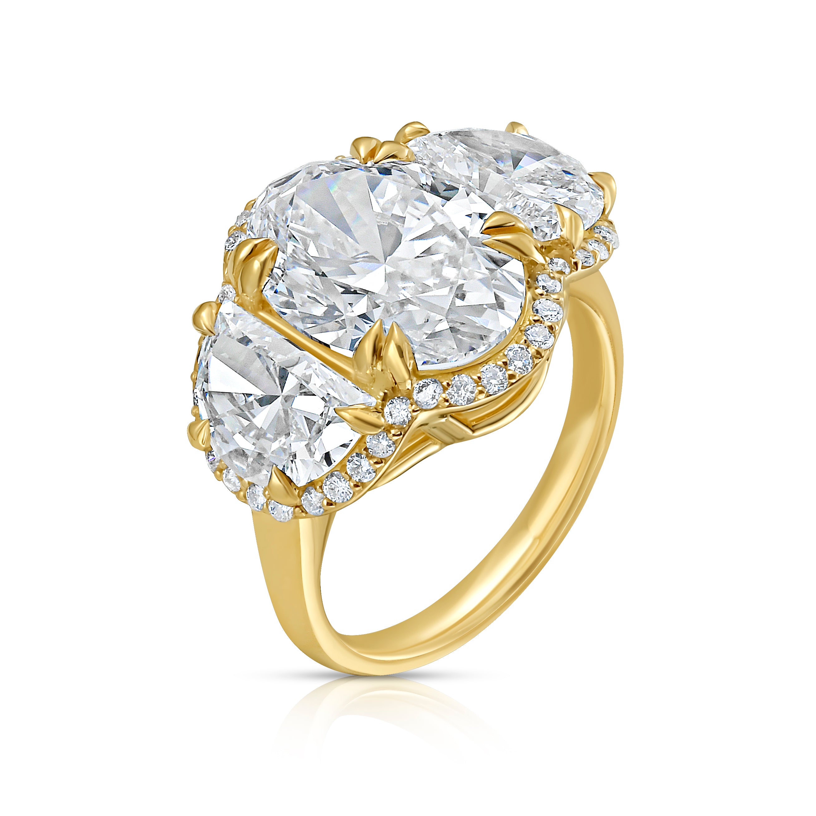 Three-Stone Oval Diamond Ring