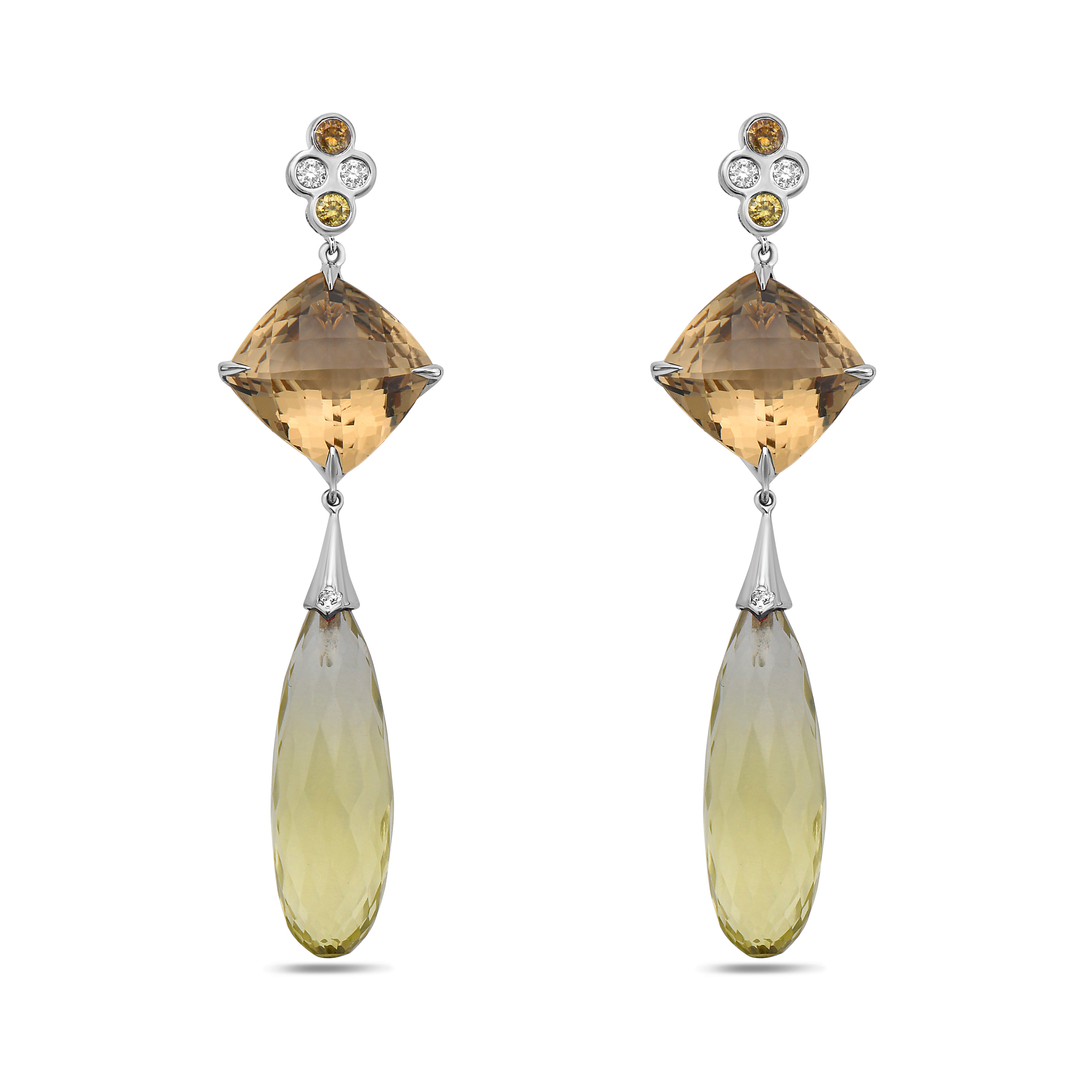 Citrine Diamond Earrings